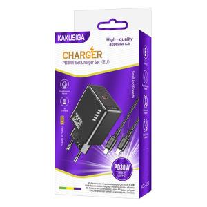 KAKUSIGA φορτιστής τοίχου KSC-1242 με καλώδιο USB-C, USB-C, 30W, μαύρος | Αξεσουάρ κινητών | elabstore.gr