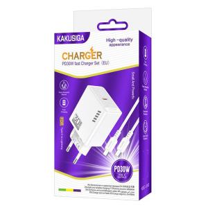 KAKUSIGA φορτιστής τοίχου KSC-1242 με καλώδιο USB-C, USB-C, 30W, λευκός | Αξεσουάρ κινητών | elabstore.gr