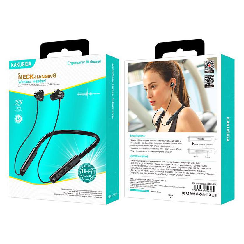 KAKUSIGA earphones KSC-1878 με μαγνήτη, Bluetooth, 10mm, 200mAh, μαύρα | eLabstore.gr KAKUSIGA earphones KSC-1878 με μαγνήτη, Bluetooth, 10mm, 200mAh, μαύρα | Αξεσουάρ κινητών | elabstore.gr