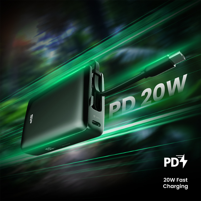 SILICON POWER power bank CP10 με καλώδιο USB-C, 2x θύρες εξόδου, 10000mAh, 20W, μαύρο | eLabstore.gr SILICON POWER power bank CP10 με καλώδιο USB-C, 2x θύρες εξόδου, 10000mAh, 20W, μαύρο | Αξεσουάρ κινητών | elabstore.gr