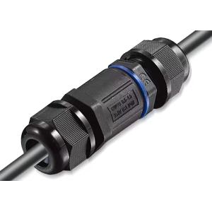 POWERTECH αδιάβροχος σύνδεσμος καλωδίων τροφοδοσίας TOOL-0112, 3pin, IP68, μαύρος | Εργαλεία | elabstore.gr