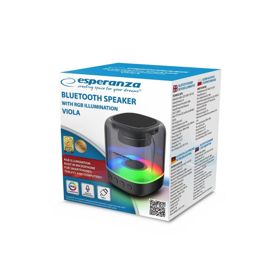Φορητό Ηχείο Bluetooth Viola RGB EP154 | eLabstore.gr Φορητό Ηχείο Bluetooth Viola RGB EP154 | Περιφερειακά | elabstore.gr