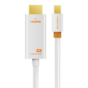 CABLETIME καλώδιο mini DisplayPort σε HDMI CT-AV588-03G4K, 4K/30Hz, 1m, λευκό | Καλώδια - Αντάπτορες | elabstore.gr