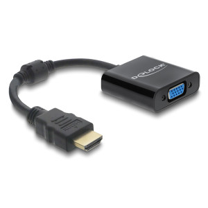 DELOCK αντάπτορας HDMI σε VGA 61077, 1080p, μαύρος | Καλώδια - Αντάπτορες | elabstore.gr