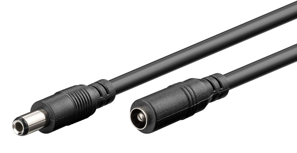 GOOBAY καλώδιο προέκτασης τροφοδοσίας 71401, 5.5x2.5mm, 3m, μαύρο | Τροφοδοσία Ρεύματος | elabstore.gr
