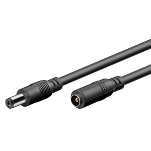 GOOBAY καλώδιο προέκτασης τροφοδοσίας 76671, 5.5x2.1mm, 5m, μαύρο | Τροφοδοσία Ρεύματος | elabstore.gr