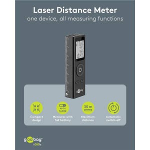 GOOBAY laser μετρητής απόστασης 77834, επαναφορτιζόμενος, έως 30m | Εργαλεία | elabstore.gr