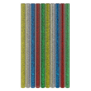 GOOBAY ράβδοι σιλικόνης 77855, Φ11mm x 200mm, glitter διάφορα χρώματα, 10τμχ | Εργαλεία | elabstore.gr