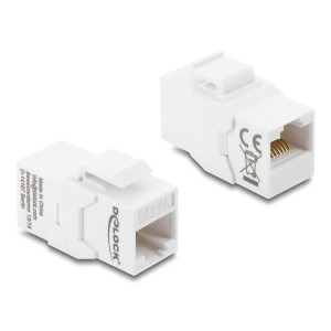 DELOCK Keystone module RJ45 90991, θηλυκό σε θηλυκό, Cat 6A UTP, λευκό | Εξοπλισμός IT | elabstore.gr