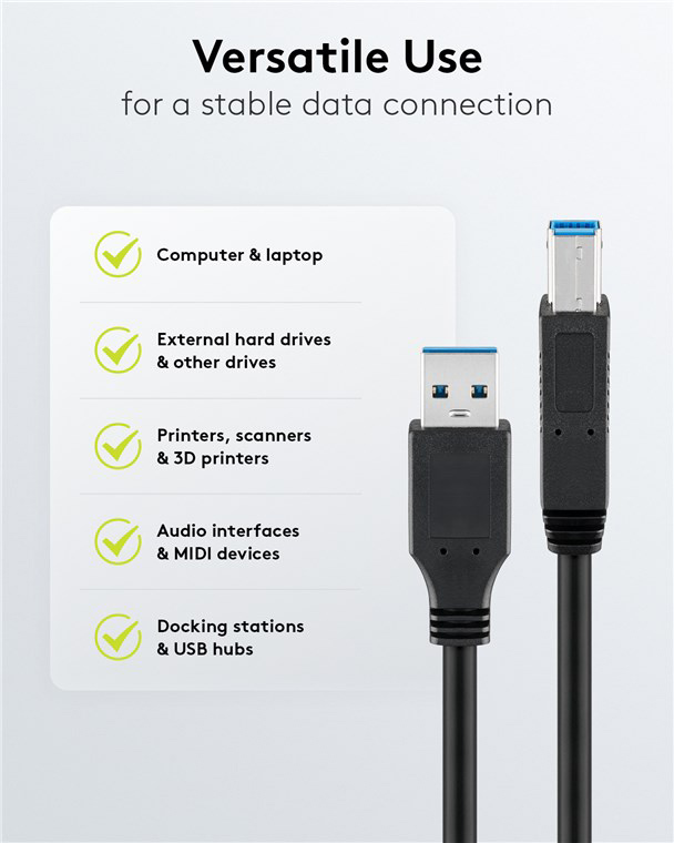 GOOBAY καλώδιο USB 3.0 σε USB Type B 95721, 0.25m, 5Gbps, μαύρο | eLabstore.gr GOOBAY καλώδιο USB 3.0 σε USB Type B 95721, 0.25m, 5Gbps, μαύρο | Καλώδια - Αντάπτορες | elabstore.gr