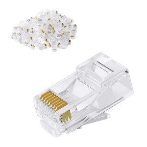 POWERTECH βύσμα RJ45 CAB-N447, ανοιχτού τύπου, Cat 6/6a UTP, διάφανο, 50τμχ | Καλώδια - Αντάπτορες | elabstore.gr