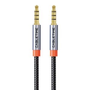 CABLETIME καλώδιο ήχου 3.5mm CT-AM35M, gold plated, 0.5m, μαύρο | Καλώδια - Αντάπτορες | elabstore.gr