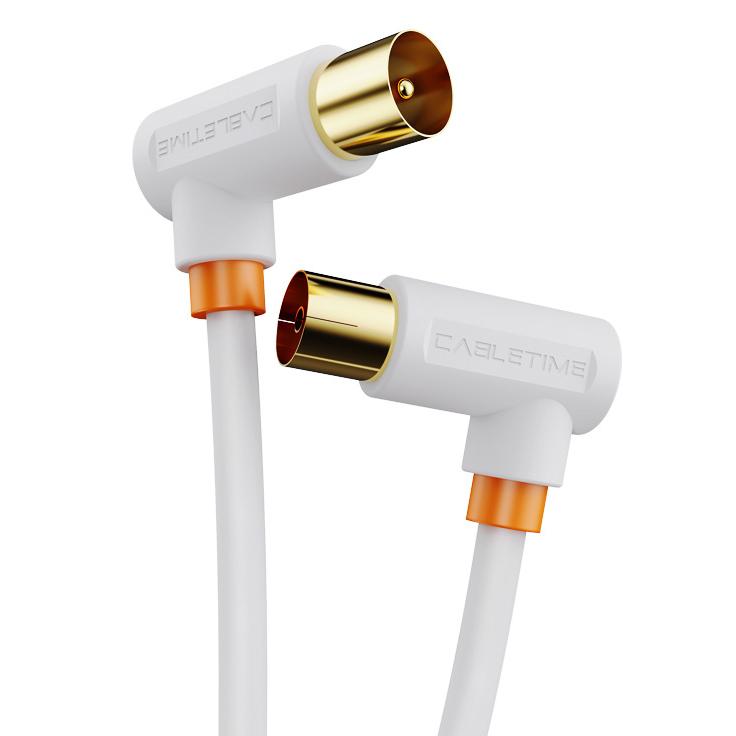 CABLETIME καλώδιο κεραίας CT-AV101-10, γωνιακό, 75 Ohm, 1m, λευκό | eLabstore.gr CABLETIME καλώδιο κεραίας CT-AV101-10, γωνιακό, 75 Ohm, 1m, λευκό | Καλώδια - Αντάπτορες | elabstore.gr