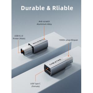 CABLETIME αντάπτορας USB-C σε USB Type B CT-CFBM2-AG, 480Mbps, γκρι | Καλώδια - Αντάπτορες | elabstore.gr