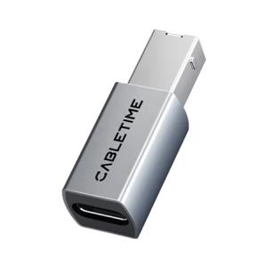CABLETIME αντάπτορας USB-C σε USB Type B CT-CFBM2-AG, 480Mbps, γκρι | Καλώδια - Αντάπτορες | elabstore.gr