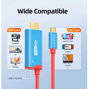 CABLETIME καλώδιο USB-C σε HDMI CT-CMHD4P, 4K/60Hz, PD100W, 2m, κόκκινο | Καλώδια - Αντάπτορες | elabstore.gr