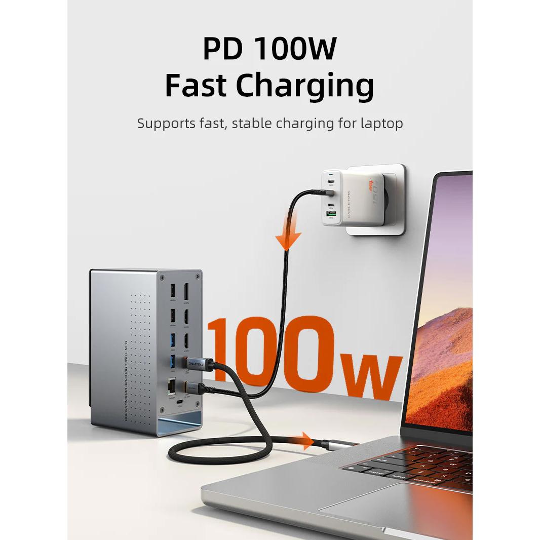 CABLETIME docking station CT-DK181-AG, 16 θυρών, USB-C σύνδεση, 100W PD, 1000Mbps, MST, γκρι | eLabstore.gr CABLETIME docking station CT-DK181-AG, 16 θυρών, USB-C σύνδεση, 100W PD, 1000Mbps, MST, γκρι | Συνοδευτικά PC | elabstore.gr