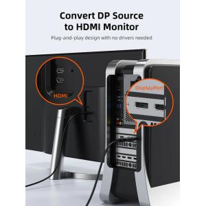 CABLETIME αντάπτορας DisplayPort σε HDMI CT-DMHF4K-AG3, 4K/30Hz, γκρι | Καλώδια - Αντάπτορες | elabstore.gr