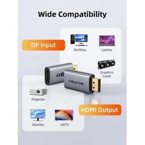 CABLETIME αντάπτορας DisplayPort σε HDMI CT-DMHF4K-AG3, 4K/30Hz, γκρι | eLabstore.gr