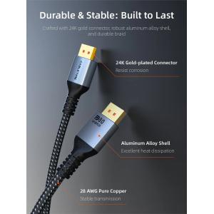 CABLETIME καλώδιο DisplayPort 2.1 CT-DP16K, VESA Certified, 16K/60Hz, 80 Gbps, 2m, μαύρο | Καλώδια - Αντάπτορες | elabstore.gr