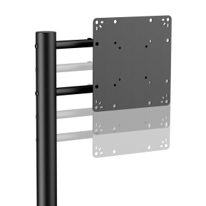 BRATECK βάση τηλεόρασης δαπέδου FS54-22T-02W, 17-43", έως 15kg, με ράφι & ροδάκια, μαύρη | Εικόνα & Ήχος | elabstore.gr