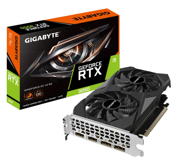 GIGABYTE VGA NVIDIA GeForce RTX 3050 GV-N3050WF2OCV2-6GD, GDDR6 6GB, 96bit | eLabstore.gr GIGABYTE VGA NVIDIA GeForce RTX 3050 GV-N3050WF2OCV2-6GD, GDDR6 6GB, 96bit | PC & Αναβάθμιση | elabstore.gr