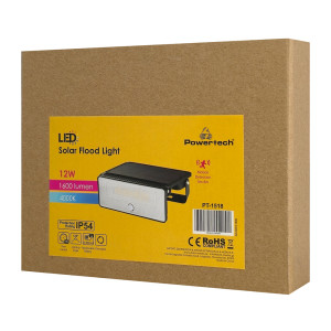 POWERTECH LED ηλιακό φωτιστικό PT-1518 με αισθητήρα κίνησης, 12W, 3600mAh, μαύρο | Φωτισμός | elabstore.gr