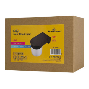 POWERTECH LED ηλιακό φωτιστικό PT-1520 με αισθητήρα κίνησης, 4W, 2000mAh, μαύρο | Φωτισμός | elabstore.gr