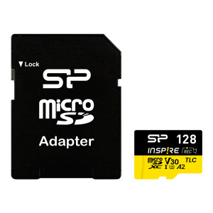 SILICON POWER κάρτα μνήμης microSDXC Inspire, 128GB, UHS-I U3 A1 V30 | Συνοδευτικά PC | elabstore.gr