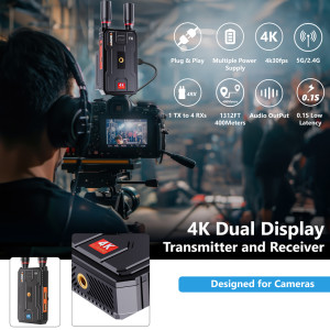 VRRIIS HDMI σύστημα ασύρματης μετάδοσης βίντεο WL097 Pro, 4K, 2.4/5GHz, έως 400m | Καλώδια - Αντάπτορες | elabstore.gr