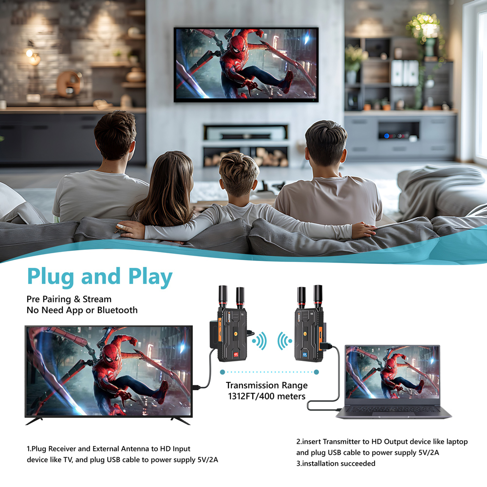 VRRIIS HDMI σύστημα ασύρματης μετάδοσης βίντεο WL097 Pro, 4K, 2.4/5GHz, έως 400m | eLabstore.gr VRRIIS HDMI σύστημα ασύρματης μετάδοσης βίντεο WL097 Pro, 4K, 2.4/5GHz, έως 400m | Καλώδια - Αντάπτορες | elabstore.gr