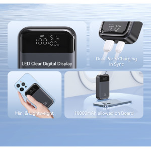 USAMS power bank CD221 με οθόνη, 2x θύρες εξόδου, 10000mAh, PPS 33W, γκρι | Αξεσουάρ κινητών | elabstore.gr