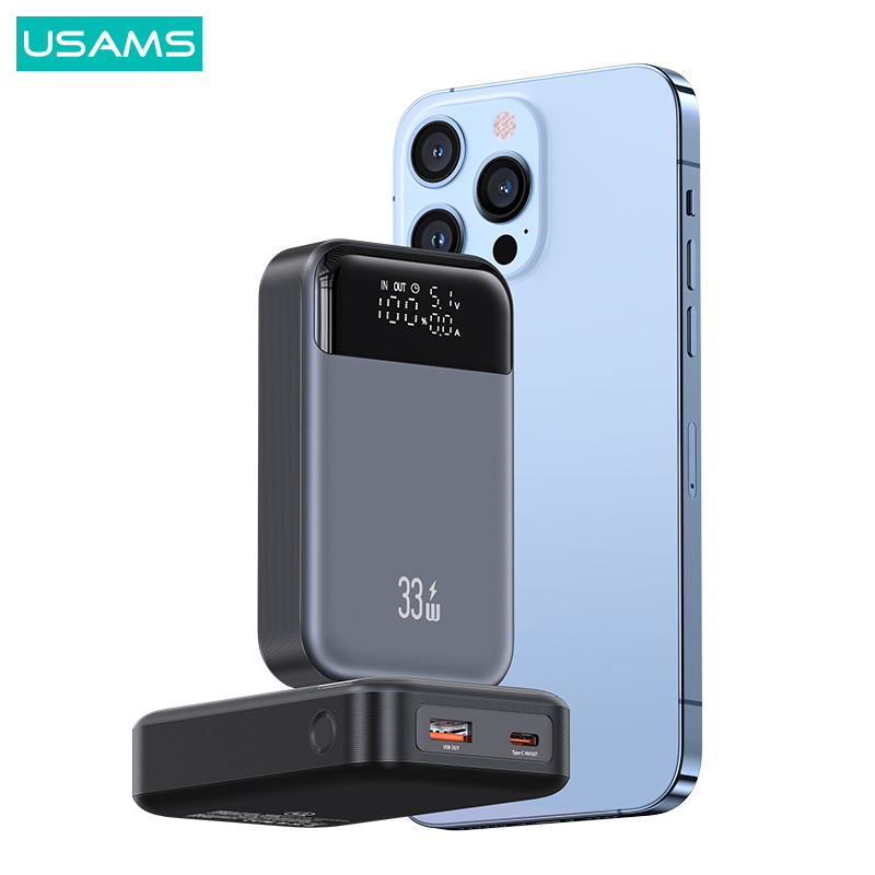USAMS power bank CD221 με οθόνη, 2x θύρες εξόδου, 10000mAh, PPS 33W, γκρι | eLabstore.gr USAMS power bank CD221 με οθόνη, 2x θύρες εξόδου, 10000mAh, PPS 33W, γκρι - Image 6
