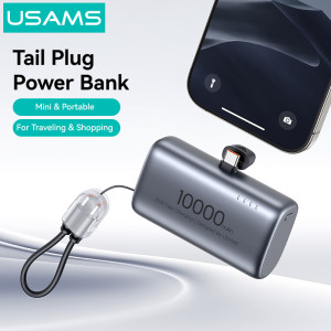 USAMS power bank CD252 με stand, 2x θύρες εξόδου, 10000mAh, 20W, γκρι | eLabstore.gr
