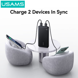 USAMS power bank CD253, 2x θύρες εξόδου, 10000mAh, 10W, μαύρο | Αξεσουάρ κινητών | elabstore.gr
