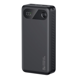 USAMS power bank CD251 με οθόνη, 3x θύρες εξόδου, 20000mAh, PD20W, μαύρο | Αξεσουάρ κινητών | elabstore.gr