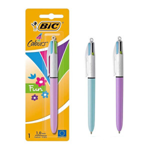 BIC στυλό διαρκείας 4 Colours Fun, 1mm μύτη, πολύχρωμο μελάνι, διάφορα χρώματα, 1τμχ | Αναλώσιμα - Είδη Γραφείου | elabstore.gr