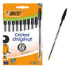 BIC στυλό διαρκείας ballpoint Cristal Original, 1.0mm μύτη, μαύρο, 10τμχ | Αναλώσιμα - Είδη Γραφείου | elabstore.gr