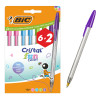BIC στυλό διαρκείας ballpoint Cristal Fun Colours, 1.6mm μύτη, διάφορα χρώματα, 8τμχ | Αναλώσιμα - Είδη Γραφείου | elabstore.gr
