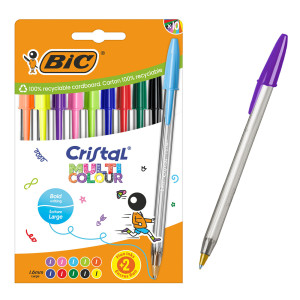 BIC στυλό διαρκείας ballpoint Cristal Multicolour, 1.6mm μύτη, διάφορα χρώματα, 10τμχ | Αναλώσιμα - Είδη Γραφείου | elabstore.gr