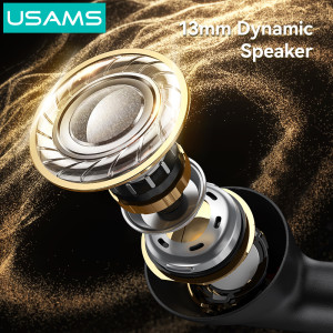 USAMS earphones με θήκη φόρτισης E05, True Wireless, BT 6.0, μαύρα | Αξεσουάρ κινητών | elabstore.gr