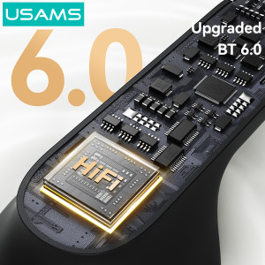 USAMS earphones με θήκη φόρτισης E05, True Wireless, BT 6.0, μαύρα | Αξεσουάρ κινητών | elabstore.gr