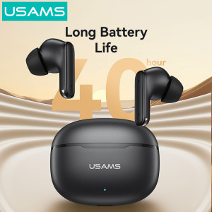 USAMS earphones με θήκη φόρτισης E05, True Wireless, BT 6.0, μαύρα | Αξεσουάρ κινητών | elabstore.gr