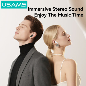 USAMS earphones με θήκη φόρτισης E05, True Wireless, BT 6.0, λευκό | Αξεσουάρ κινητών | elabstore.gr