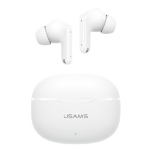 USAMS earphones με θήκη φόρτισης E05, True Wireless, BT 6.0, λευκό | Αξεσουάρ κινητών | elabstore.gr