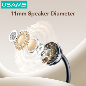USAMS earphones με θήκη φόρτισης Echo R02, OWS, Φ11mm, 50/300mAh, μαύρα | Αξεσουάρ κινητών | elabstore.gr