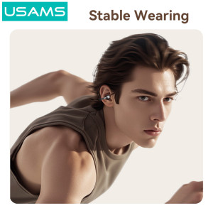 USAMS earphones με θήκη φόρτισης Echo R02, OWS, Φ11mm, 50/300mAh, μαύρα | Αξεσουάρ κινητών | elabstore.gr