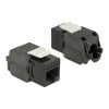 POWERTECH keystone module RJ45 female CAB-N450, Cat.6Α UTP 180°, μαύρο | Εξοπλισμός IT | elabstore.gr