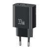 USAMS φορτιστής τοίχου CC317, USB & USB-C, 33W, GaN, μαύρος | Αξεσουάρ κινητών | elabstore.gr
