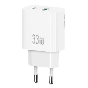 USAMS φορτιστής τοίχου CC317, USB & USB-C, 33W, GaN, λευκός | Αξεσουάρ κινητών | elabstore.gr